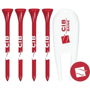 Catalog 5-7 Day Production - Package Of Four 2 3/4" Tees, One Ball Marker And One Divot Tool