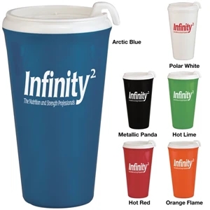 Infinity 2 - Catalog 5-7 Day Production - 16 Oz Heavy Duty Plastic Tumbler With Polar White Slider Lid And Liner