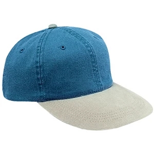 Two Tone Washed Pigment Dyed Cotton Twill Unstructured Pro Style Cap. Blank