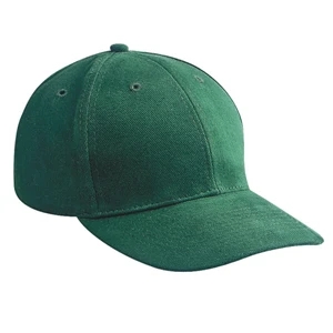 Brushed Bull Denim Six Panel Pro Style Cap With Adjustable Hook And Loop. Blank
