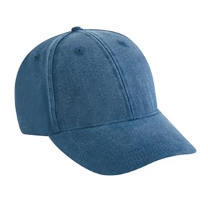 Washed Pigment Dyed 100% Cotton Twill Low Profile Six Panel Pro Style Cap. Blank
