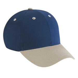 Two Tone Six Panel Low Profile Cotton Twill Pro Style Cap With Low Fitting. Blank
