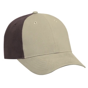 Two Tone Brushed Cotton Twill Pro Style Cap With Adjustable Hook And Loop. Blank