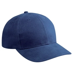 Structured Brushed Bull Denim Pro Style Cap With Metal Press Buckle. Blank