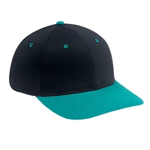 Two Tone Six Panel Brushed Cotton Twill Pro Style Cap With Plastic Buckle. Blank