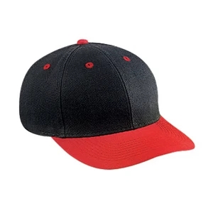 Two Tone, Six Panel Washed Brushed Heavy Cotton Canvas Pro Style Cap. Blank