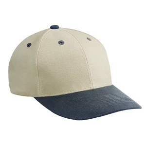 Low Fitting, Two Tone Brushed Bull Denim Pro-style Cap With Six Panels. Blank