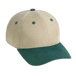 Two Tone Superior Brushed 100% Cotton Twill Pro Style Cap With Low Profile. Blank