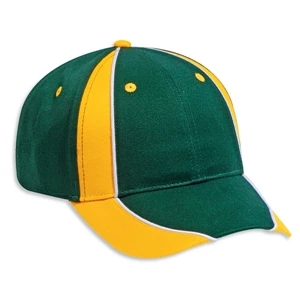 Piping Design 100% Brushed Cotton Twill Six Panel Cap With Hook And Loop. Blank