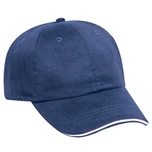 Six Panel Brushed 100% Cotton Twill Solid Color Low Pro Style Cap. Blank