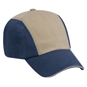 Two Tone Twelve Panel Superior Garment Washed Cotton Twill Pro Style Cap. Blank