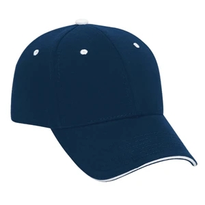 Six Panel Low Profile Jersey Knit Pro Style Cap With Sandwich Visor. Blank