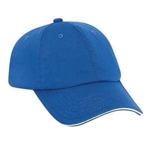 Polyester Cool Mesh Six Panel, Low Profile Pro Style Cap With Sandwich Visor. Blank