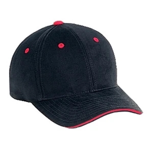Solid Color Superior Brushed Cotton Twill Pro Style Sandwich Visor Cap. Blank