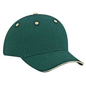 Solid Color Sandwich Visor Cap With Adjustable Hook And Loop Closure. Blank
