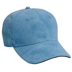Solid Color, Structured Six Panel Polyester Microfiber Pro Style Cap. Blank
