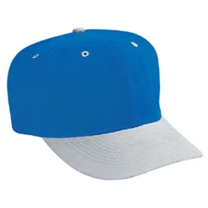 Two Tone Pro Style Brushed 100% Cotton Bull Denim Cap With Six Panels. Blank