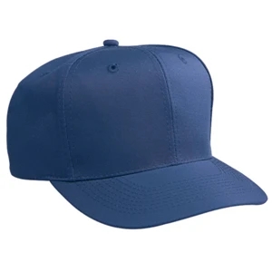 Six Panel, Structured Firm Front Panel Pro Style Cap With Plastic Snap. Blank