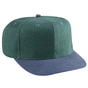 Two Tone Pro Style Washed Brushed Heavy Cotton Canvas Six Panel Cap. Blank