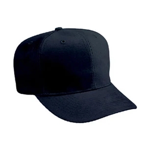 Solid Color, Brushed Bull Denim Six Panel Cap With Adjustable Hook And Loop. Blank