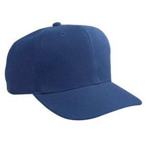 Pro Style Acrylic/wool Blend, Solid Color Six Panel Cap With Gray Undervisor. Blank
