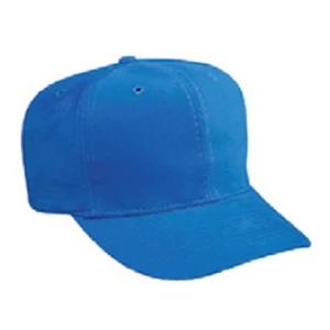 Structured Brushed Bull Denim Six Panel Pro Style Cap With Low Crown. Blank