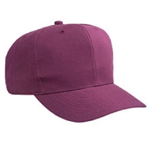 Wool Blend Six Panel Pro Style Cap With Firm Front Panel And Plastic Snap. Blank