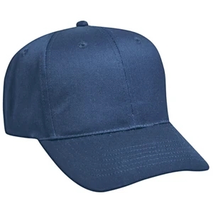 Six Panel Pro Style Cap With Adjustable Hook And Loop, 100% Cotton Twill. Blank