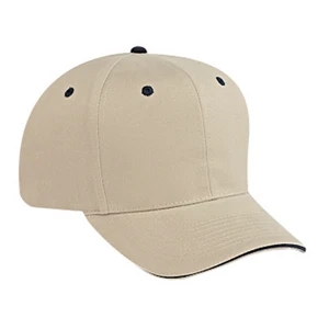 Structured Six Panel Sandwich Visor Pro Style Cap With Firm Front Panel. Blank