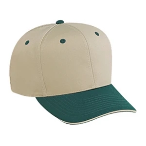 Two Tone Cotton Twill Sandwich Visor Pro Style Cap With Six Panels. Blank