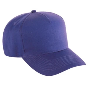 Five Panel Pro Style Cotton Twill Cap With Adjustable Hook And Loop. Blank
