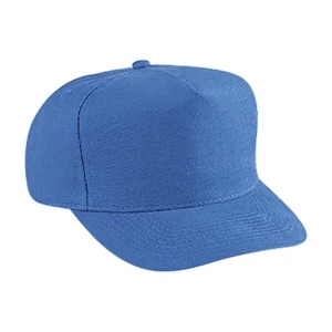 Washed Brushed 100% Heavy Cotton Canvas Golf Style Five Panel Cap. Blank