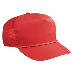 Structured, Solid Color Cotton Twill Golf Style Cap With Mesh Back. Blank