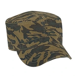 Superior Garment Washed Cotton Twill Military Style Camouflage Cap. Blank