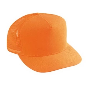 Neon Cotton Twill Five Panel Golf Style Cap With Mesh Back And Low Crown. Blank