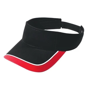 Brushed Cotton Twill Sun Visor With Piping Design, Hook And Loop Closure. Blank