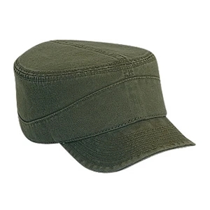 Superior Garment Washed Cotton Twill Military Style Cap With Soft Visor. Blank
