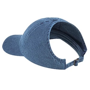Unstructured, Solid Color, Washed Pigment Dyed Cotton Ponytail Pro Style Cap. Blank