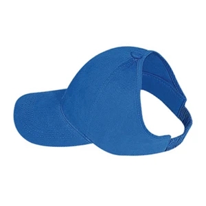 Brushed Cotton Twill Ponytail Low Profile Pro Style Cap With Elastic Strap. Blank