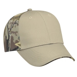 Two Tone Camouflage Cotton Twill Sandwich Visor Six Panel Pro Style Cap. Blank