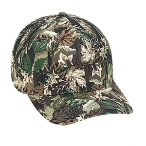 Stretchable, Structured Six Panel Cotton Twill Pro Style Camouflage Cap. Blank