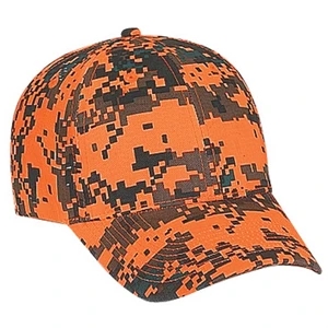 Structured Six Panel Cotton Twill Pro Style Digital Camouflage Cap. Blank