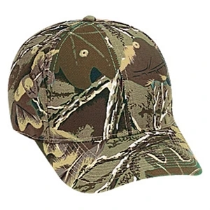 Six Panel Cotton Twill Pro Style Camouflage Cap With Adjustable Hook And Loop. Blank