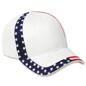 Six Panel Low Profile Pro Style Cap With United States Flag Design. Blank