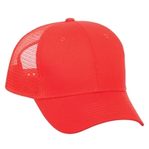 Solid Color Cotton Twill Low Fitting Pro Style Mesh Back Cap, Low Profile. Blank