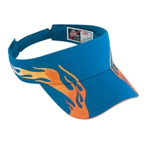 Flame Pattern Brushed Cotton Twill Sandwich Sun Visor With Hook And Loop. Blank