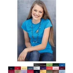 Gildan (r) - Heathers 2 X L - Junior 4.5 Oz Preshrunk 100% Cotton T-shirt. Blank Product