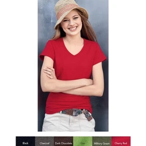 Gildan (r) - Neutrals 2 X L-3 X L - Junior V-neck T-shirt With 1/2" Rib-knit Collar. Blank Product