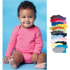Rabbit Skins - Colors - Infant Long Sleeve Lap Shoulder Creeper.100% Combed Ringspun Cotton. Blank