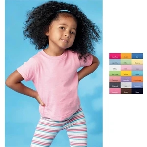 Rabbit Skins - Colors - Toddlers 100% Cotton Jersey Short Sleeve T-shirt With Ribbed Crew Neck. Blank
